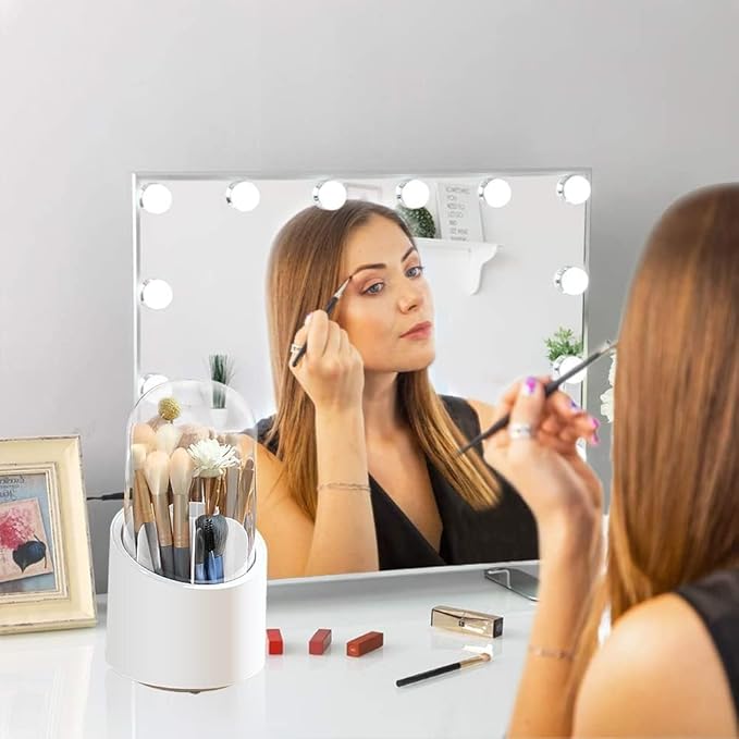 360° ROTATING MAKEUP BRUSH ORGANIZER