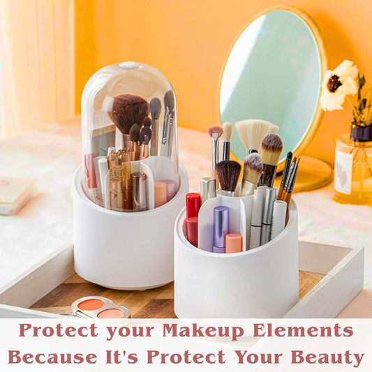 360° ROTATING MAKEUP BRUSH ORGANIZER